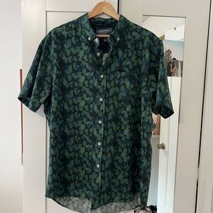 Heritage Men's Green and Blue Patterned Shirt